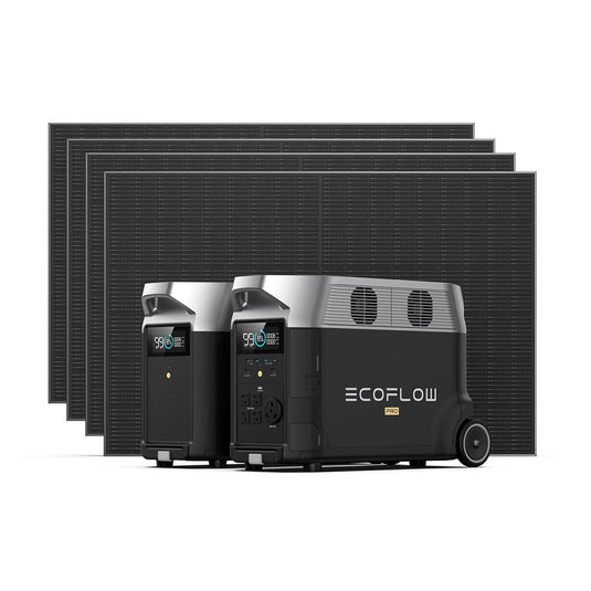 EcoFlow US 4 EcoFlow DELTA Pro Portable Power Station + 400W Rigid Solar Panel + DELTA Pro Smart Extra Battery